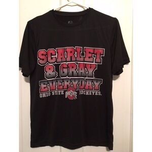 OHIO STATE BUCKEYES "SCARLET & GRAY EVERY DAY" SIZE SMALL POLYESTER T-SHIRT